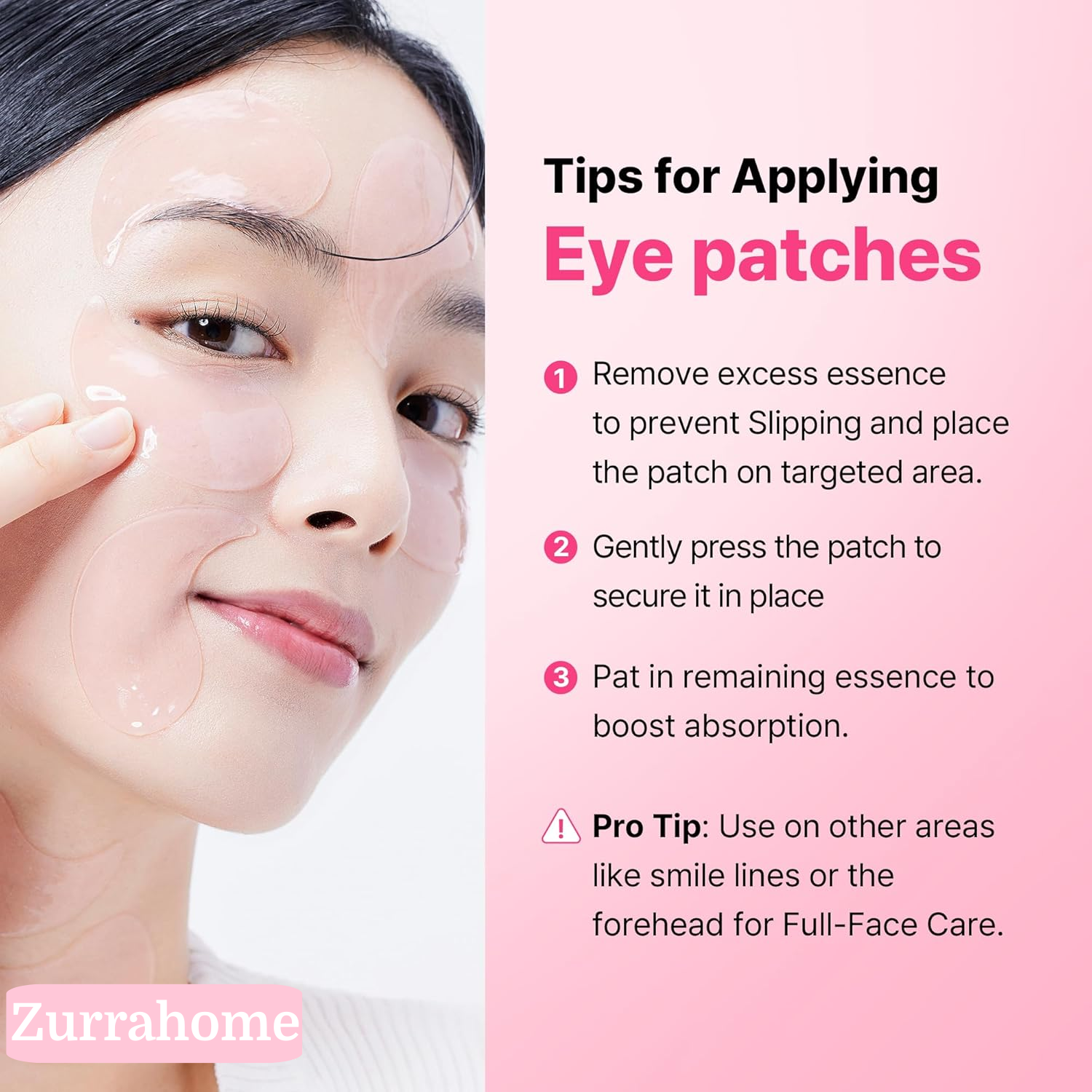 Pink Peptides Collagen Hydrogel Eye Patch for Puffy Eyes and Dark Circles, Under Eye Mask, 60 Under Eye Patches（60 Pairs）