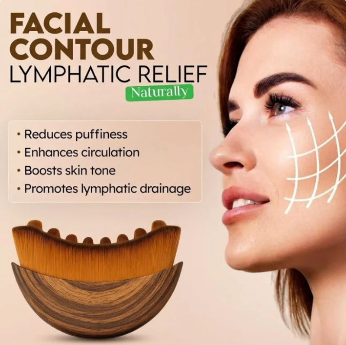 Lymphatic Contour Face Brush,Sculpt Brush,Ergonomically Designed to Fit The Skin Precisely