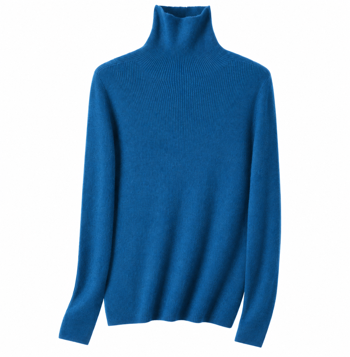 Women's Pure Cashmere Seamless Ribbed Slim Sweater – Draped High-Neck Top for Effortless Layering & Everyday Warmth