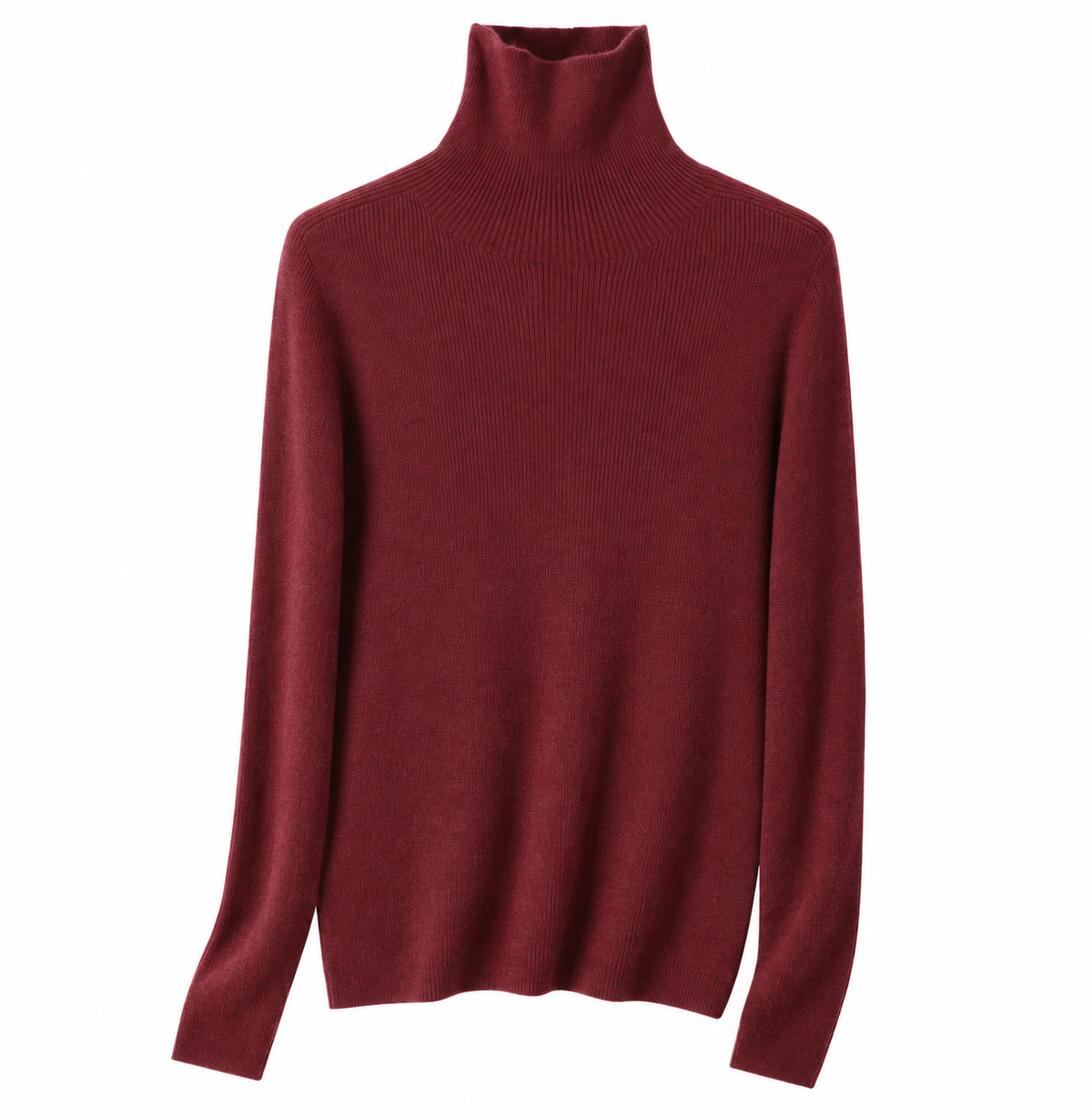 Women's Pure Cashmere Seamless Ribbed Slim Sweater – Draped High-Neck Top for Effortless Layering & Everyday Warmth