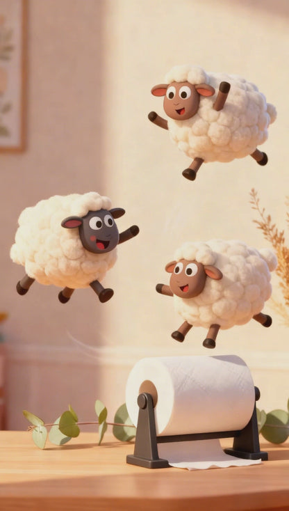 Sheep Toilet Roll Holder, Free Standing Bathroom Set, 3D Printed, Funny Hilarious Black Sheep Loo Roll Holder, Tissue Paper Storage, Cute Bathroom Decor