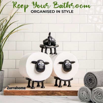 Sheep Toilet Roll Holder, Free Standing Bathroom Set, 3D Printed, Funny Hilarious Black Sheep Loo Roll Holder, Tissue Paper Storage, Cute Bathroom Decor