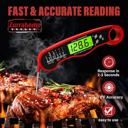 Food digital thermometer BBQ barbecue meat thermometer probe type liquid thermometer pen can be waterproof and folded ZurraHome