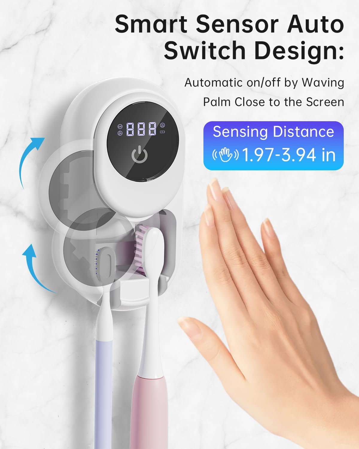 UV Toothbrush Sanitizer and Holder 2 Slots,Toothbrush Holder & Toothbrush Cleaner Dropsure