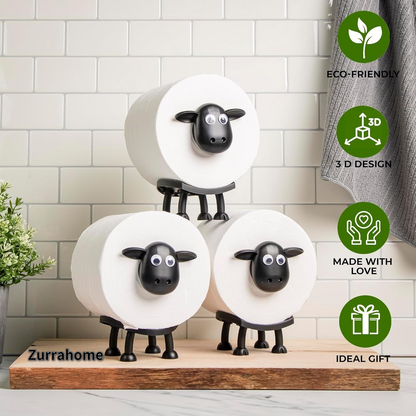 Sheep Toilet Roll Holder, Free Standing Bathroom Set, 3D Printed, Funny Hilarious Black Sheep Loo Roll Holder, Tissue Paper Storage, Cute Bathroom Decor
