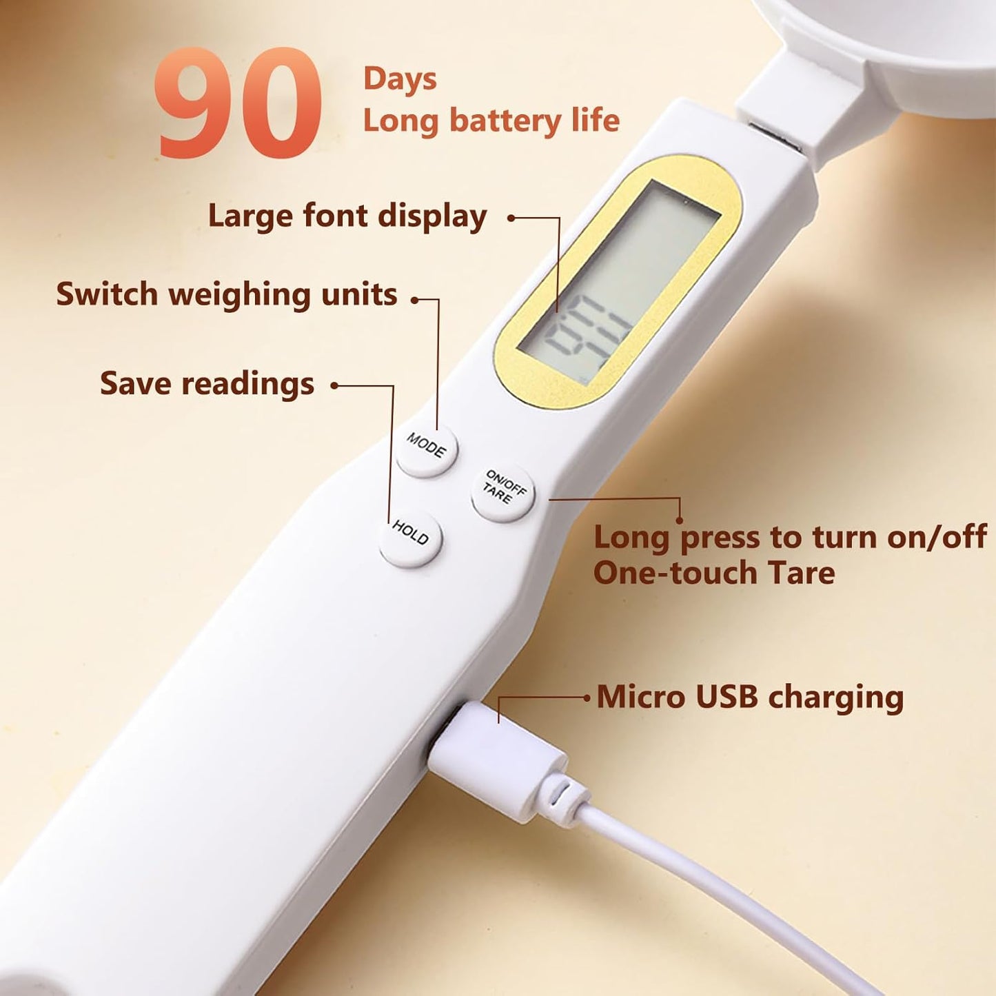 Digital Measuring Spoon Electronic Scale Spoon Weighing for Food Coffee Powder Tea Ingredients Spice Kitchen Gram Measuring Spoons High Precision 0.1g Mothers Day Gifts Baking Dropsure