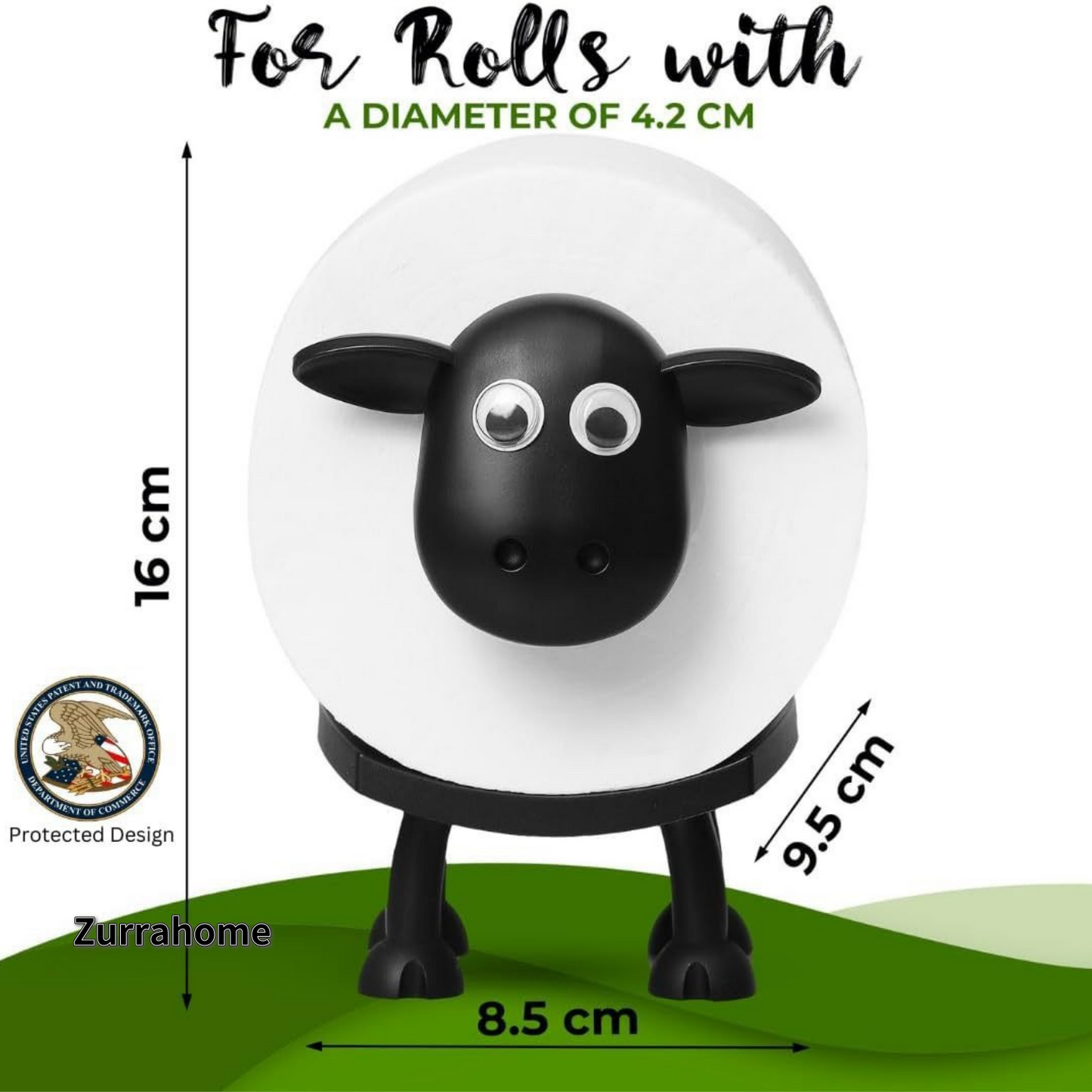 Sheep Toilet Roll Holder, Free Standing Bathroom Set, 3D Printed, Funny Hilarious Black Sheep Loo Roll Holder, Tissue Paper Storage, Cute Bathroom Decor