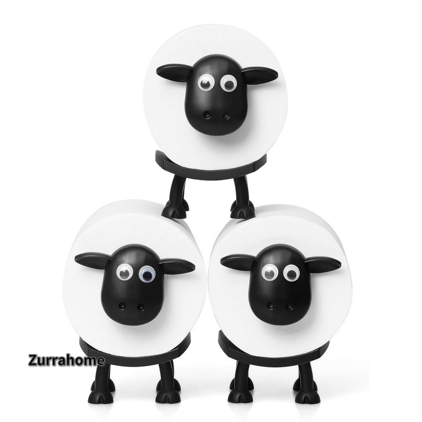 Sheep Toilet Roll Holder, Free Standing Bathroom Set, 3D Printed, Funny Hilarious Black Sheep Loo Roll Holder, Tissue Paper Storage, Cute Bathroom Decor